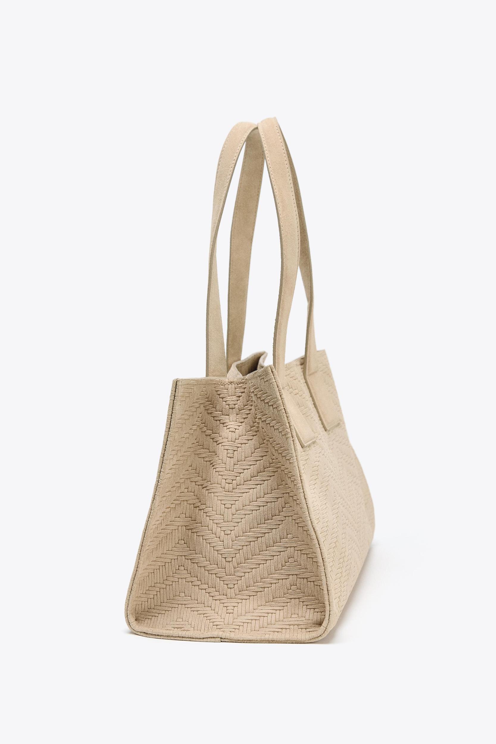 BRAIDED SPLIT LEATHER SHOPPER BAG Product Image