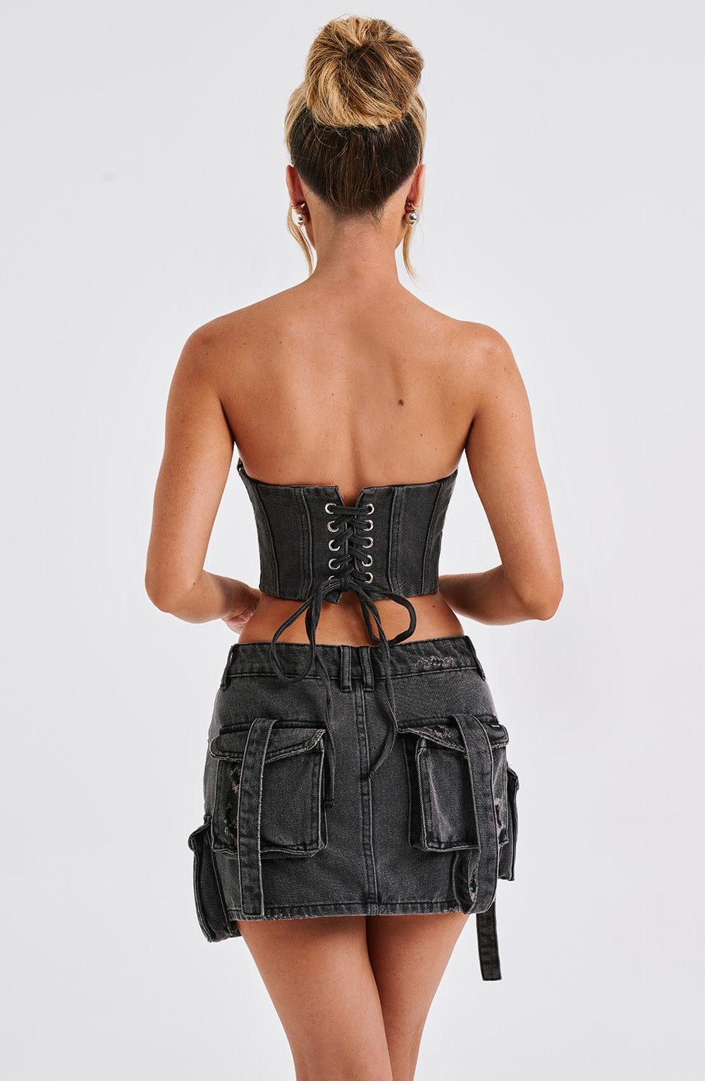 Billie Mini Skirt - Black Wash Product Image