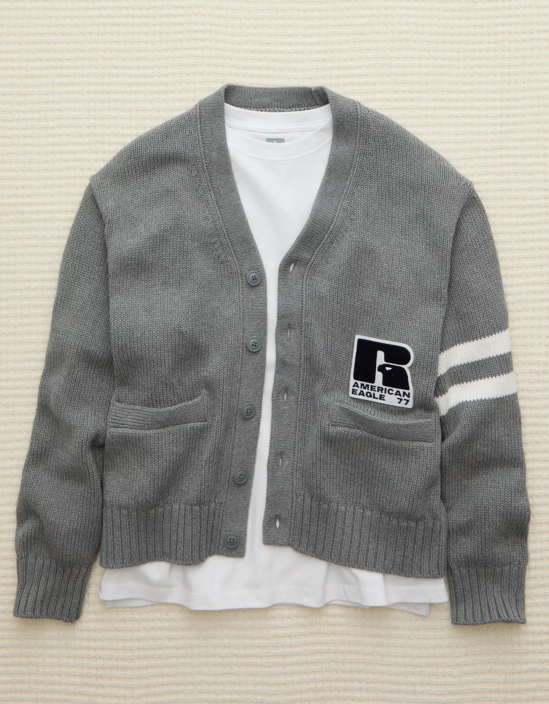 AE x Russell Athletic Varsity Cardigan Sweater Product Image