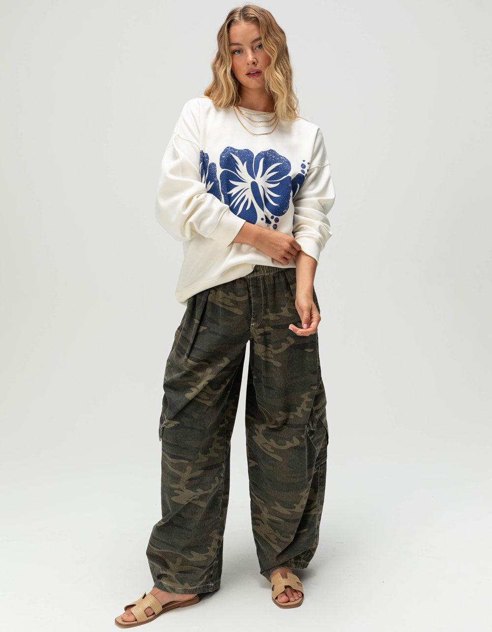 ROXY Morning Hike Womens Crewneck Sweatshirt - WHITE Product Image