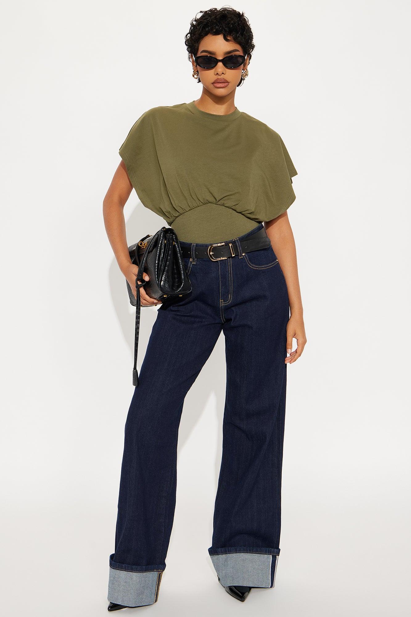 Weekend Plans Short Sleeve Bodysuit - Olive Female Product Image