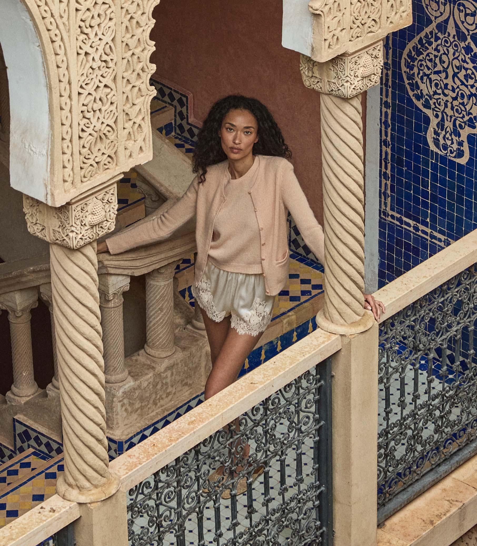 IONA SHORT -- SALT AND PEACH LACE Product Image