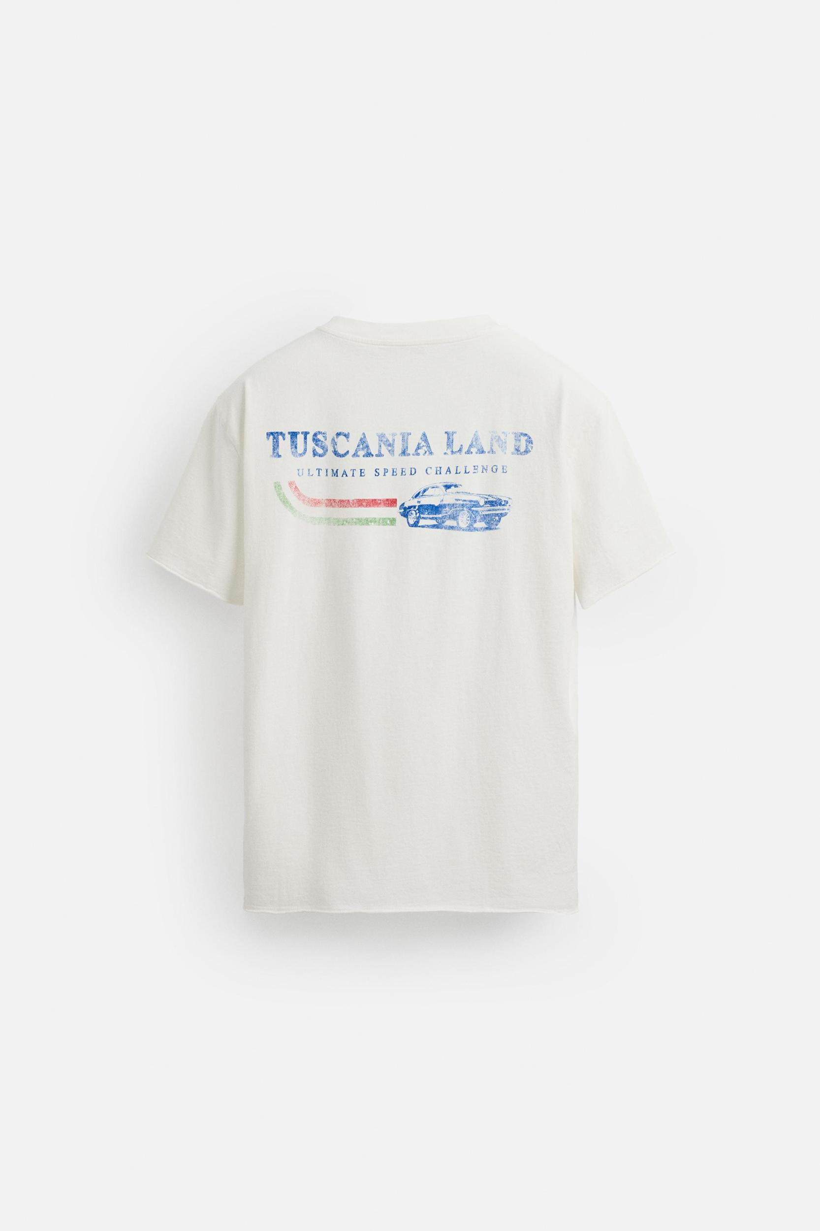 WASHED PRINT TEXT T-SHIRT Product Image