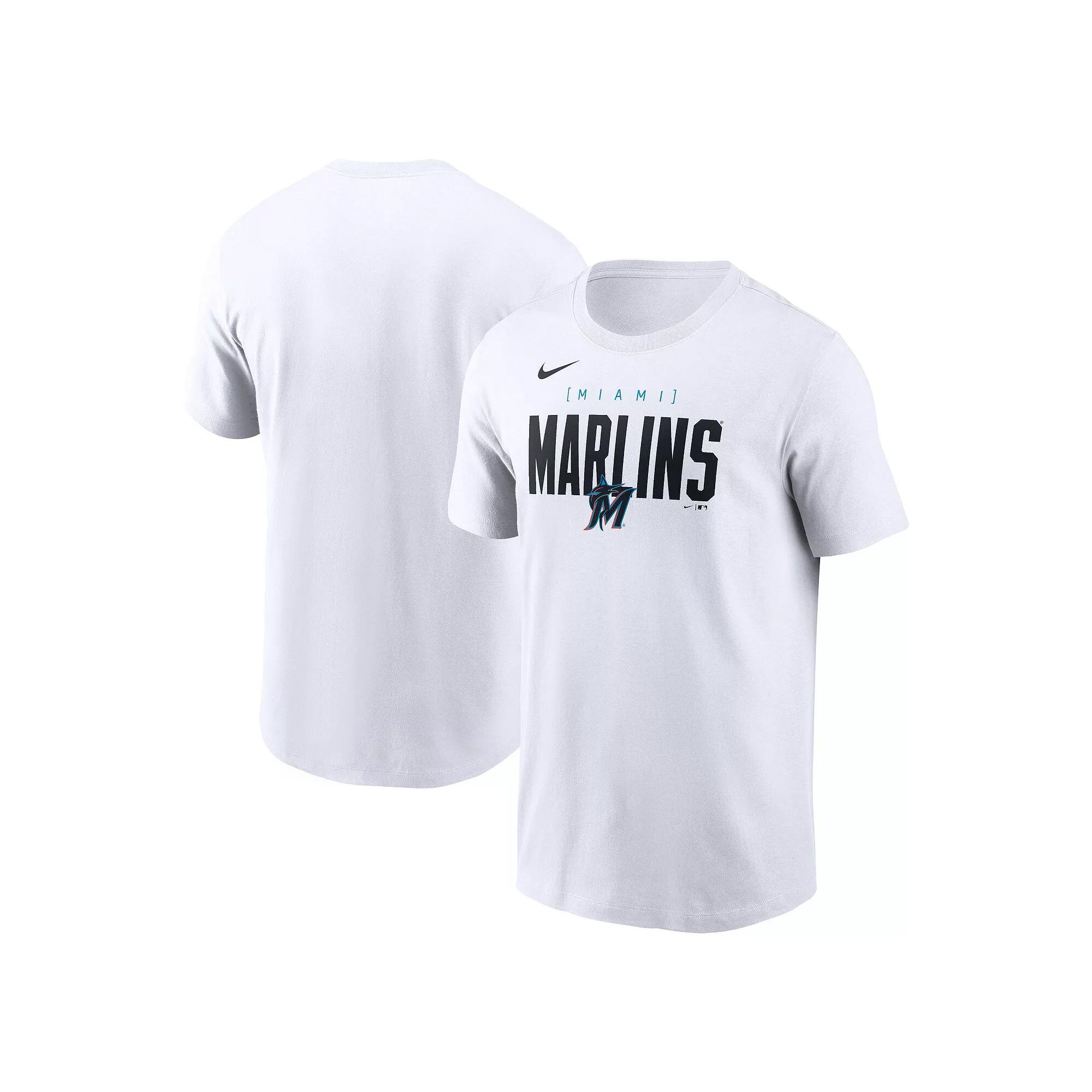 Men's Nike White Miami Marlins Home Team Bracket Stack T-Shirt, Size: 2XL Product Image