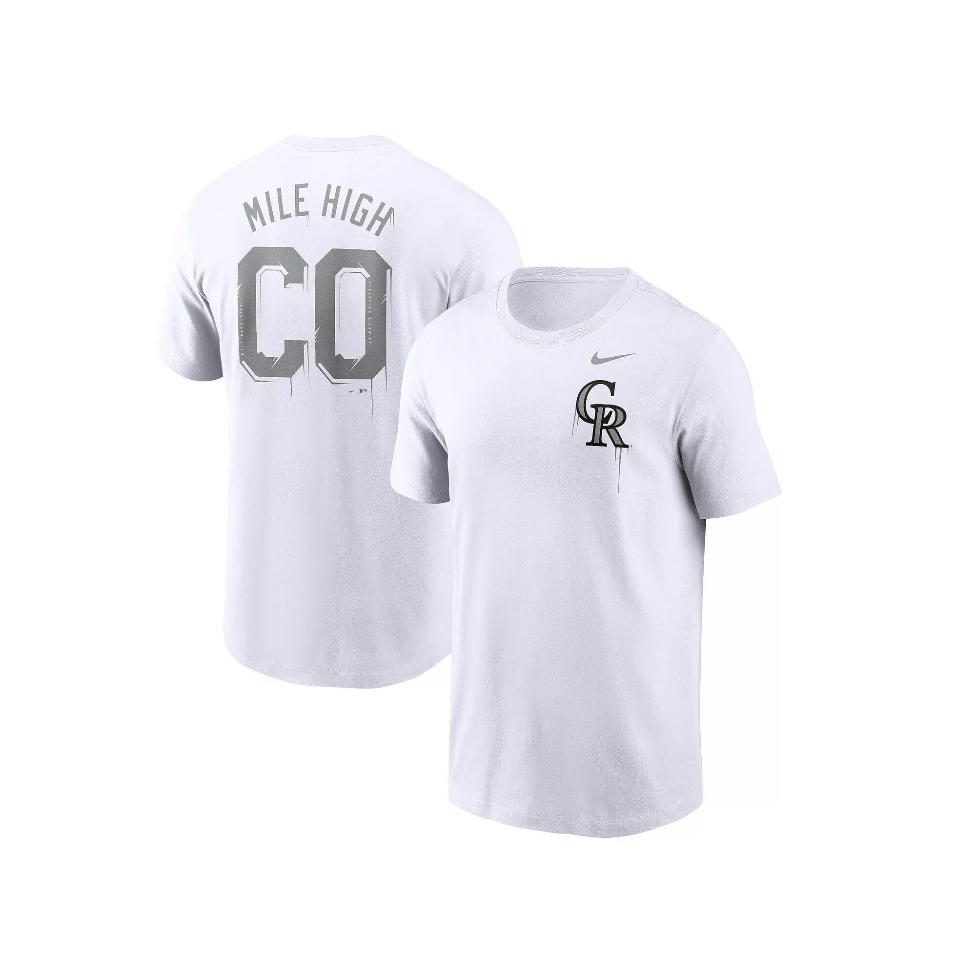 Men's Nike White Colorado Rockies Mile High Hometown T-Shirt,  Product Image