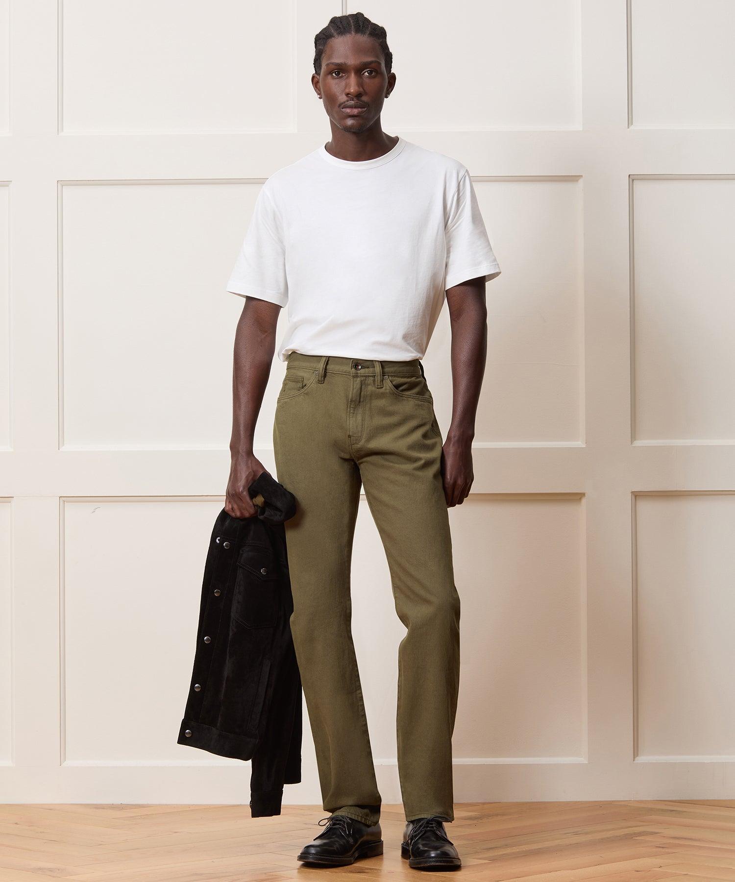 Slim Garment-Dyed Jean in Olive Product Image