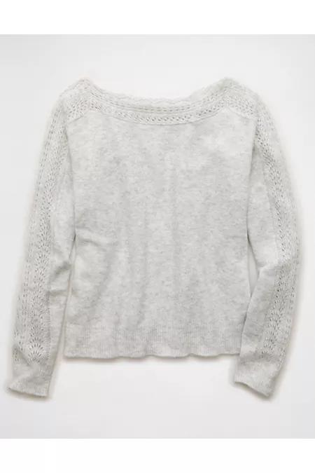 AE Whoa So Soft Lace Sweater Product Image