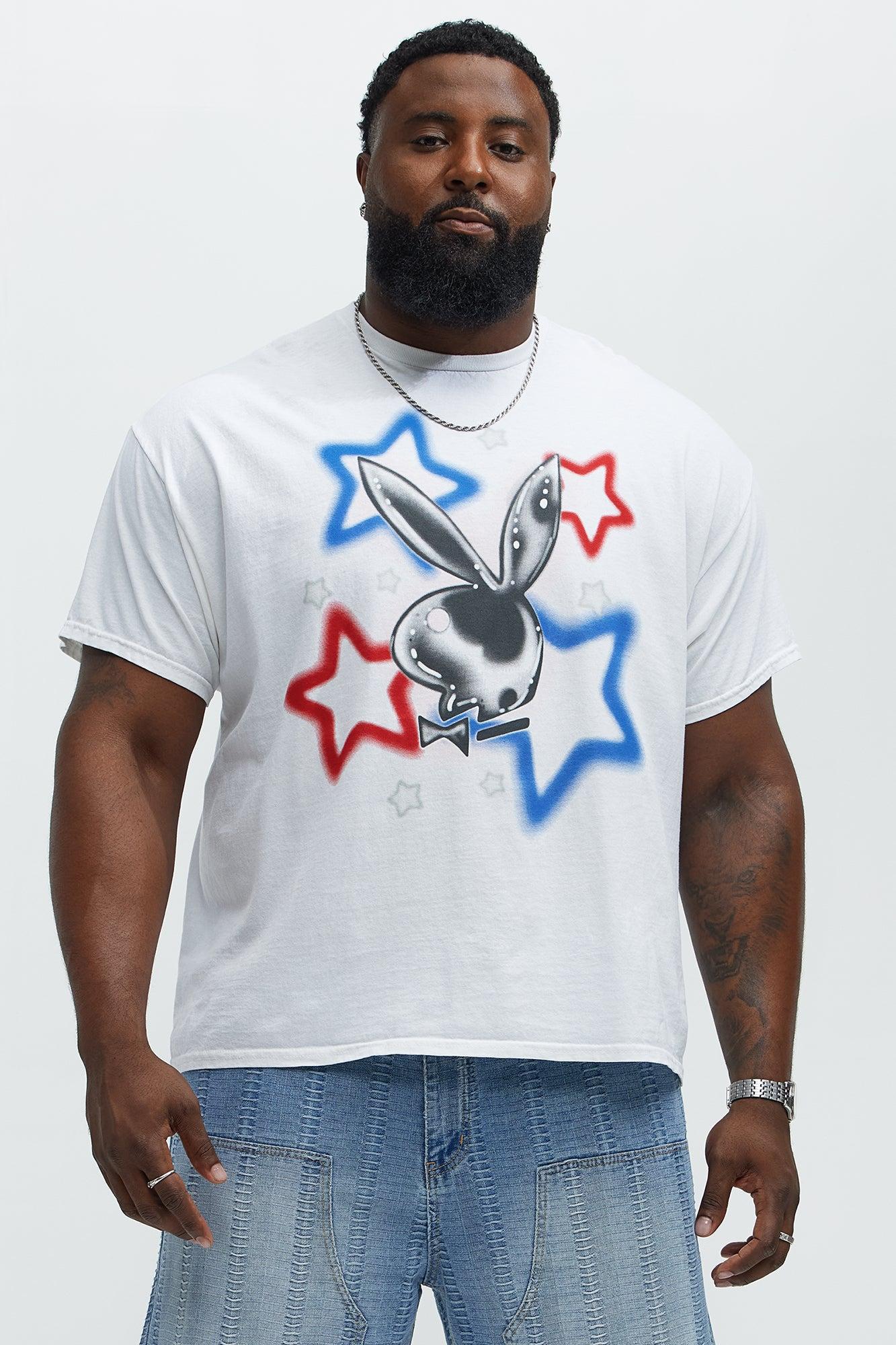 Playboy Airbrushed Short Sleeve Tee - White Product Image