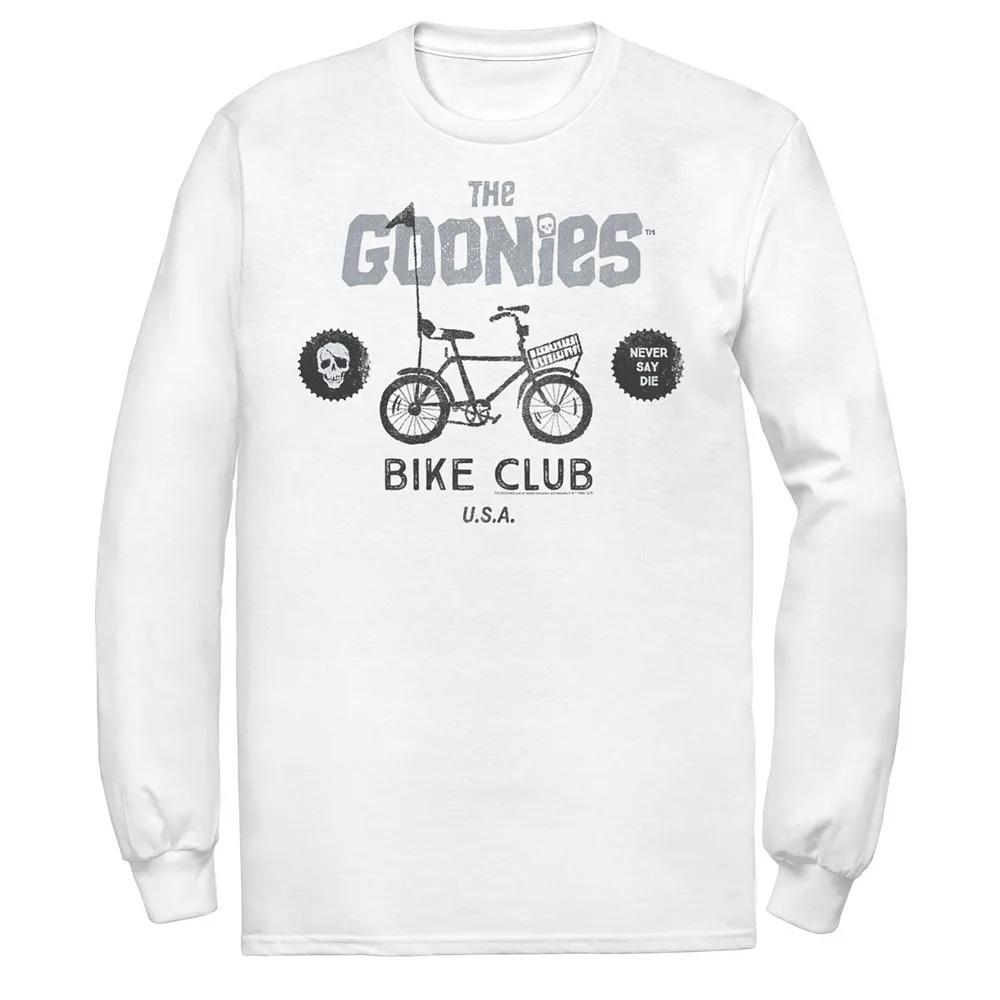 Men's The Goonies Bike Club Never Say Die Text Tee, Size: Small, White Product Image