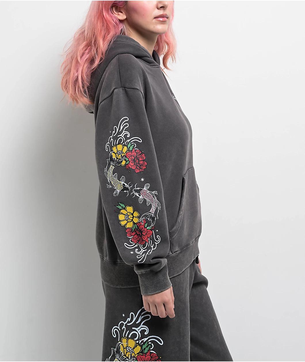 Ninth Hall Fundamentals Rosso Black Mineral Wash Hoodie Product Image