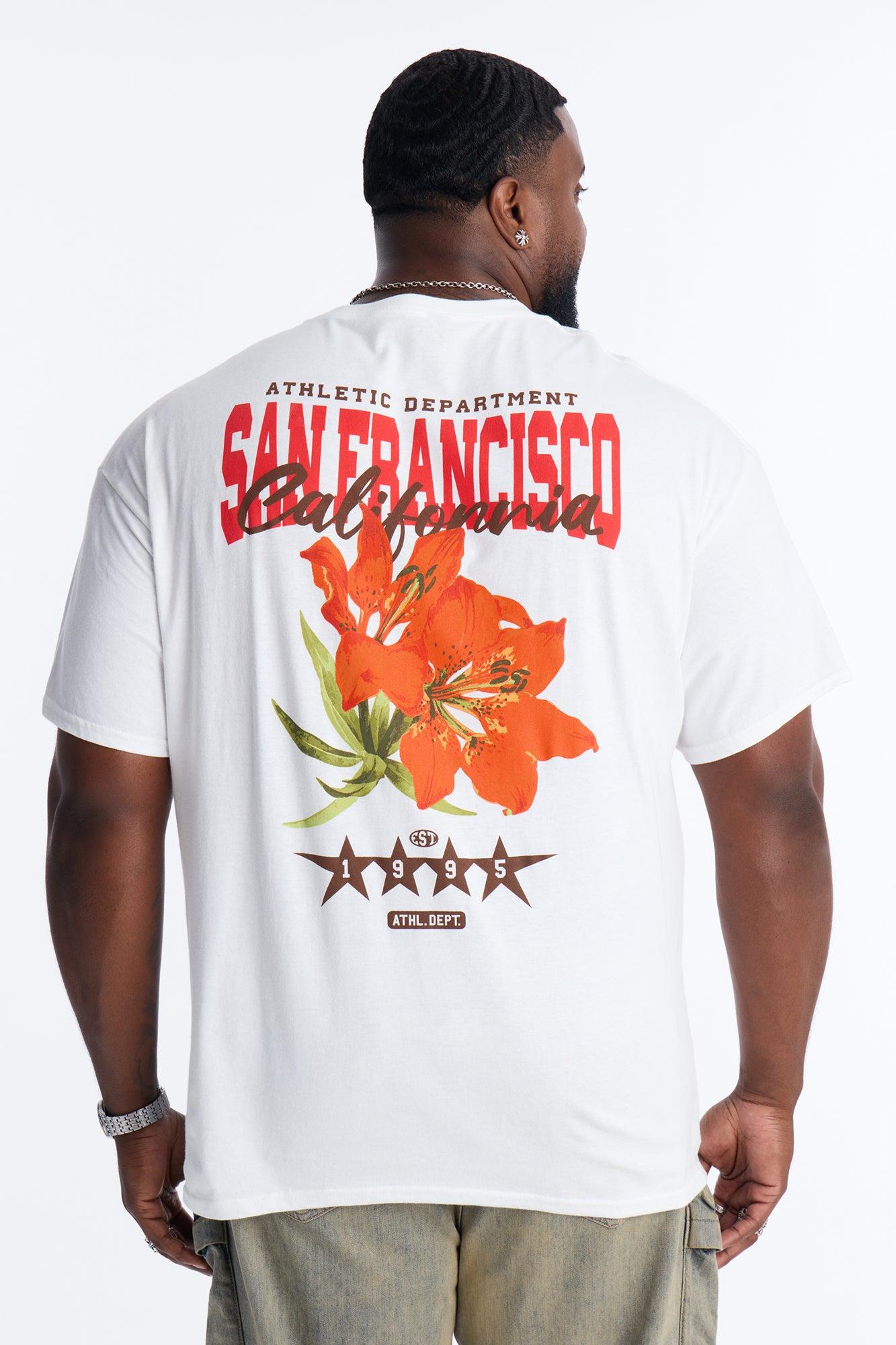 San Francisco Flower Graphic Short Sleeve Tee - White Male Product Image