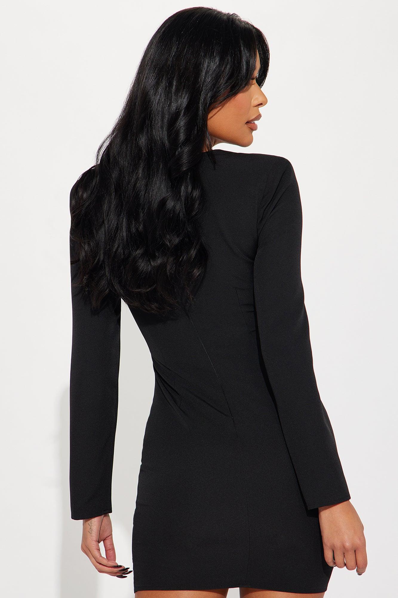 Scarlett Ruffle Mini Dress - Black Product Image