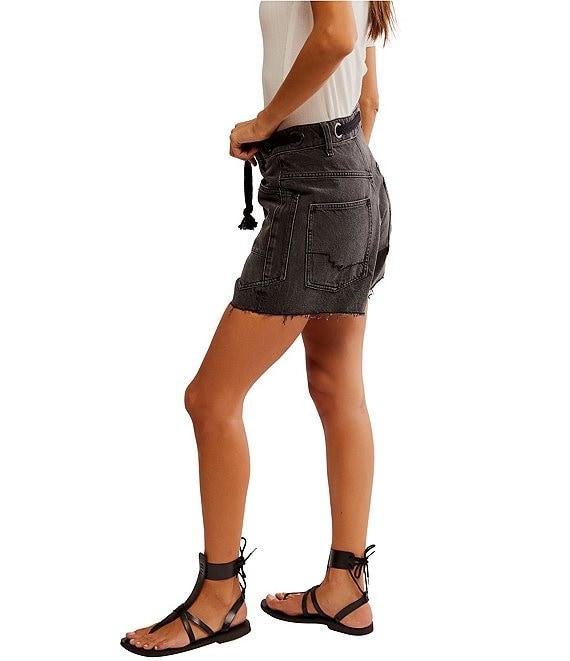 Free People Moxie Rigid Drawcord Waist Barrel Jean Shorts Product Image