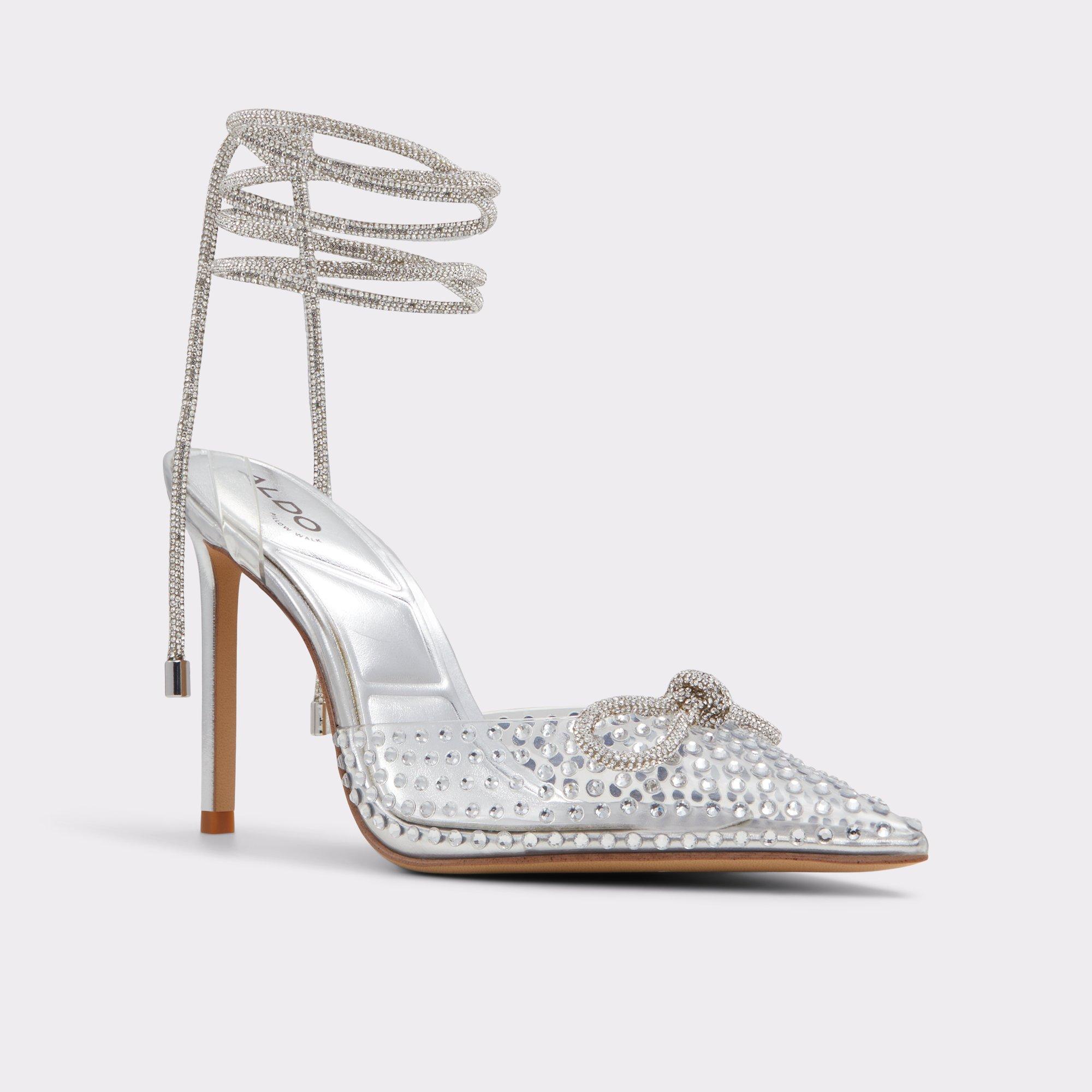 Tenzin Silver Women's Strappy Heels | ALDO US Product Image