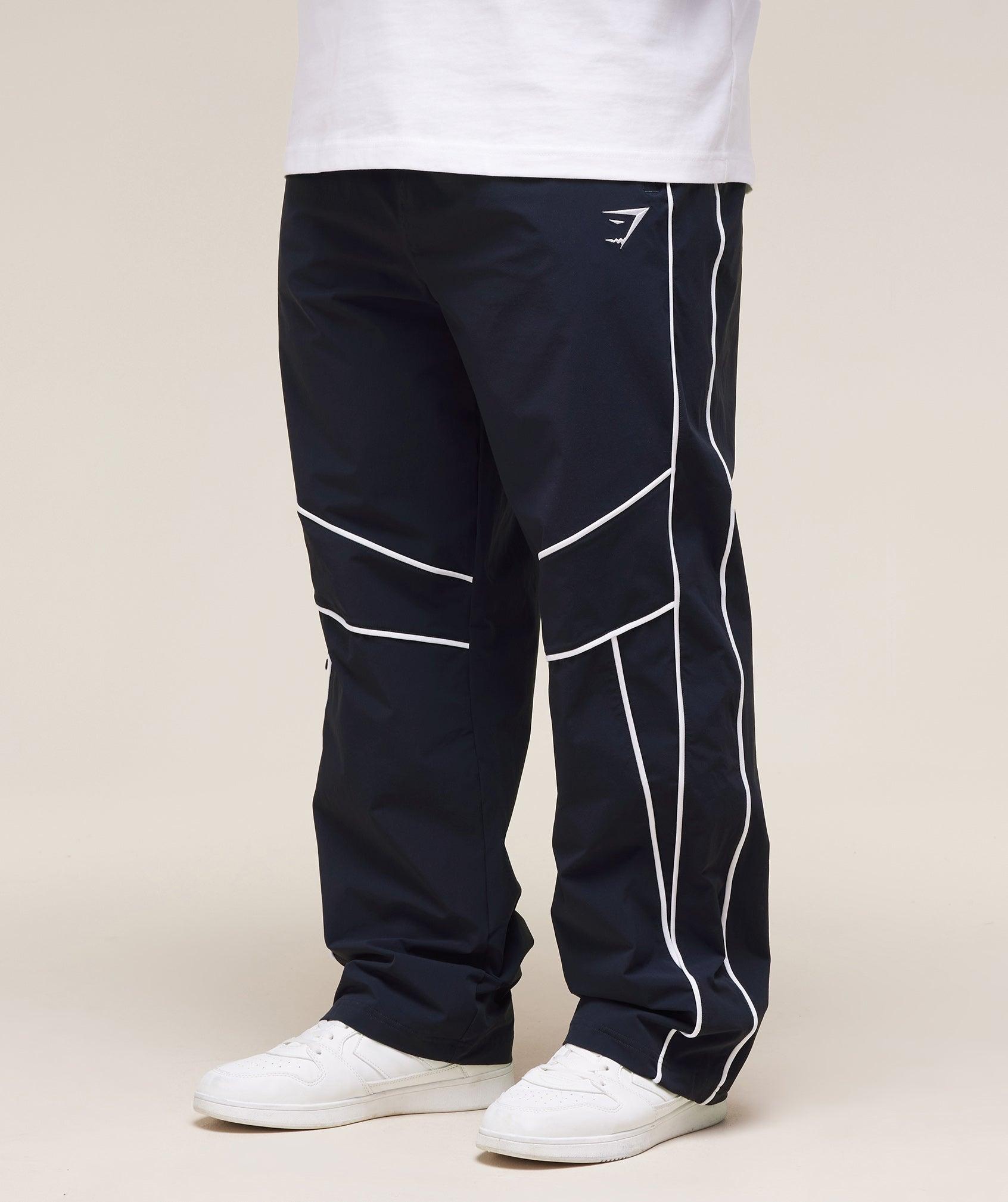 Gymshark Retro Crinkle Track Pants - Heavy Blue Male Product Image