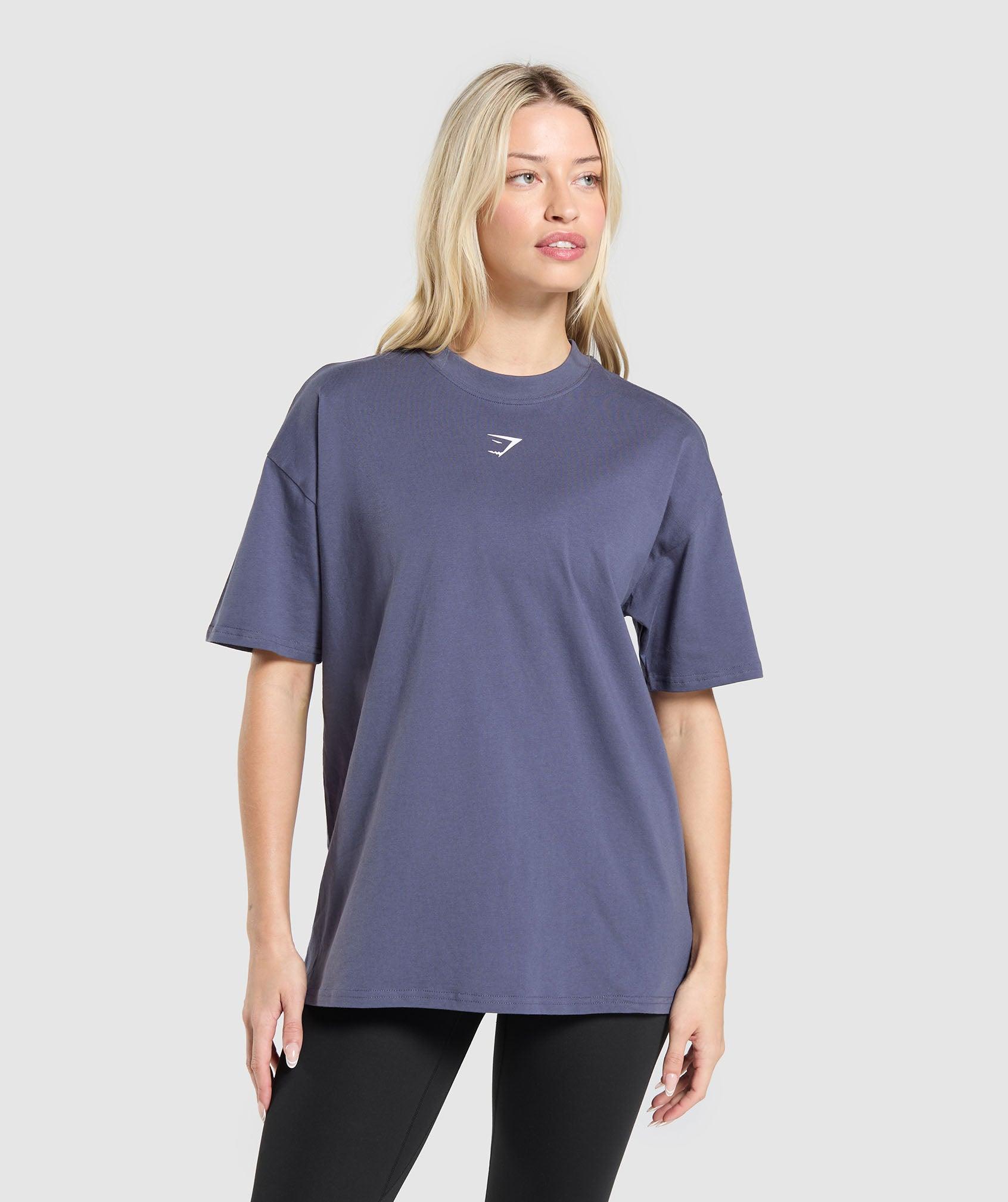 Gymshark Trace Graphic Oversized T-Shirt - Weighted Purple Female Product Image