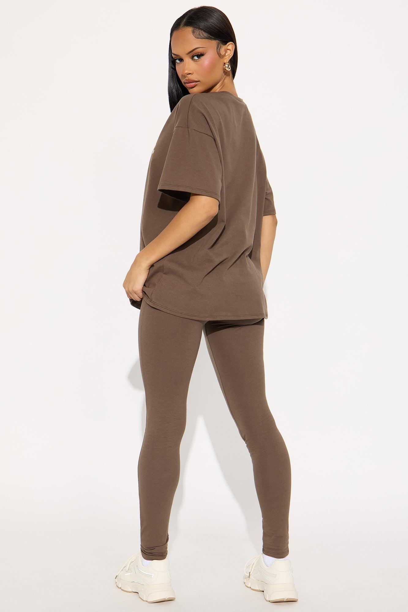 Health Is Wealth Legging Set - Brown Female Product Image
