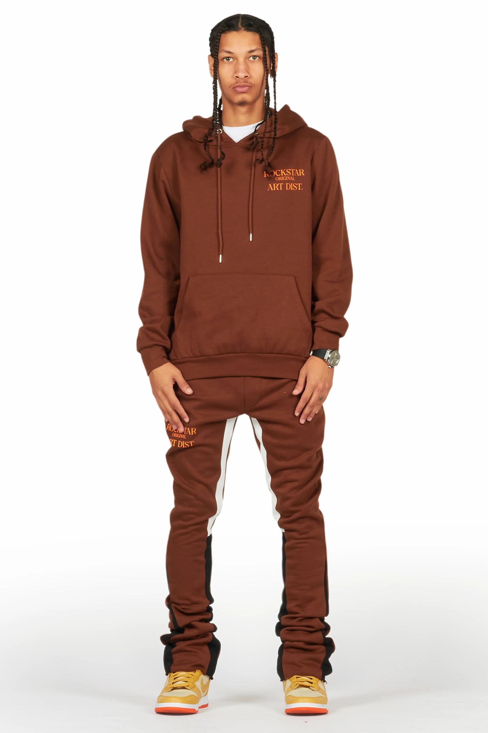 Briggs Brown Hoodie/Stacked Flare Track Set Male Product Image