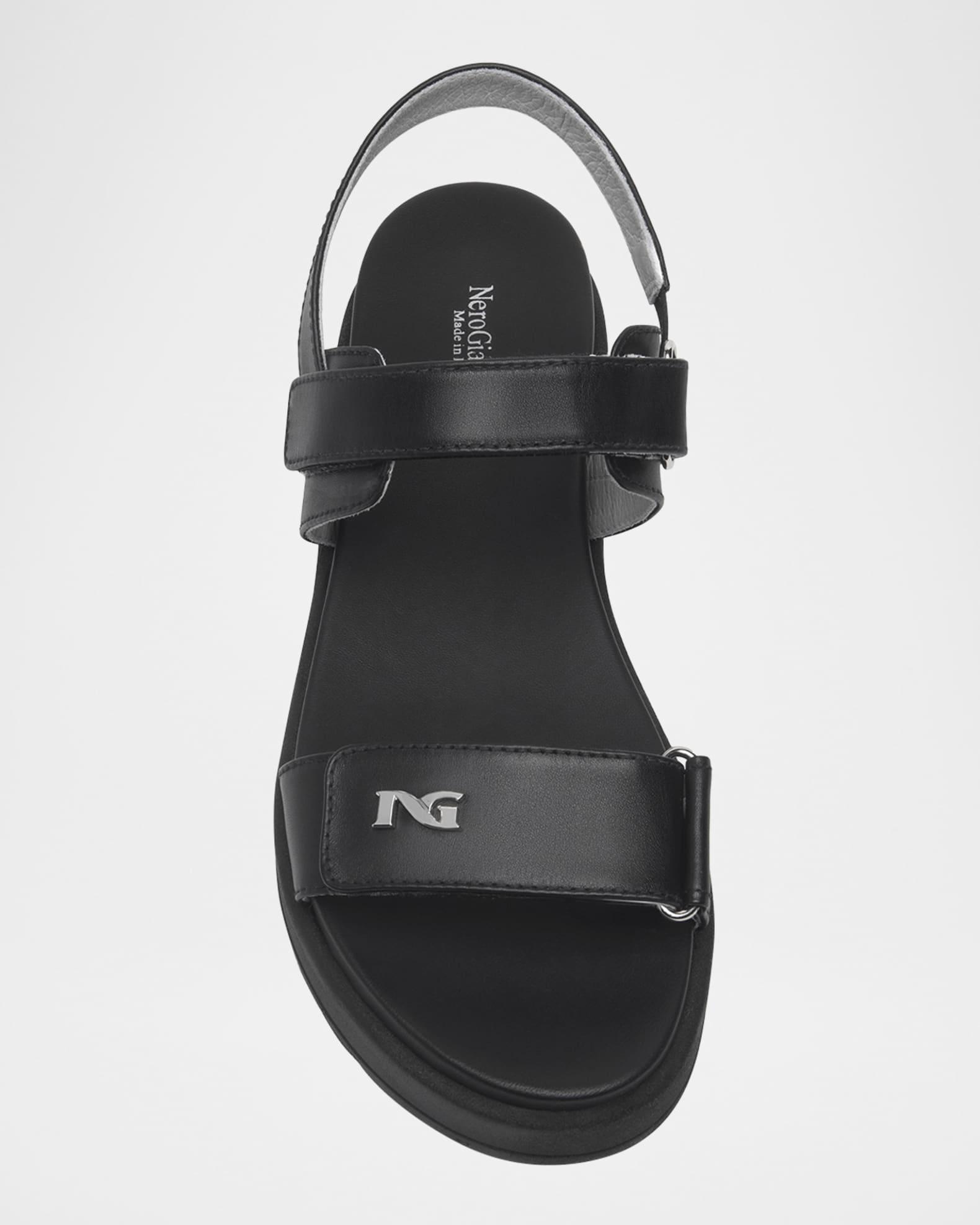 Leather Double-Grip Flatform Sandals Product Image