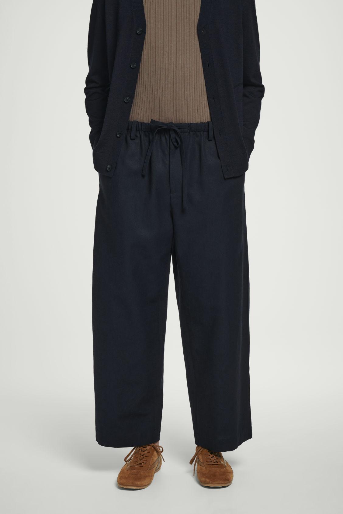 BARREL-LEG DRAWSTRING PANTS Product Image