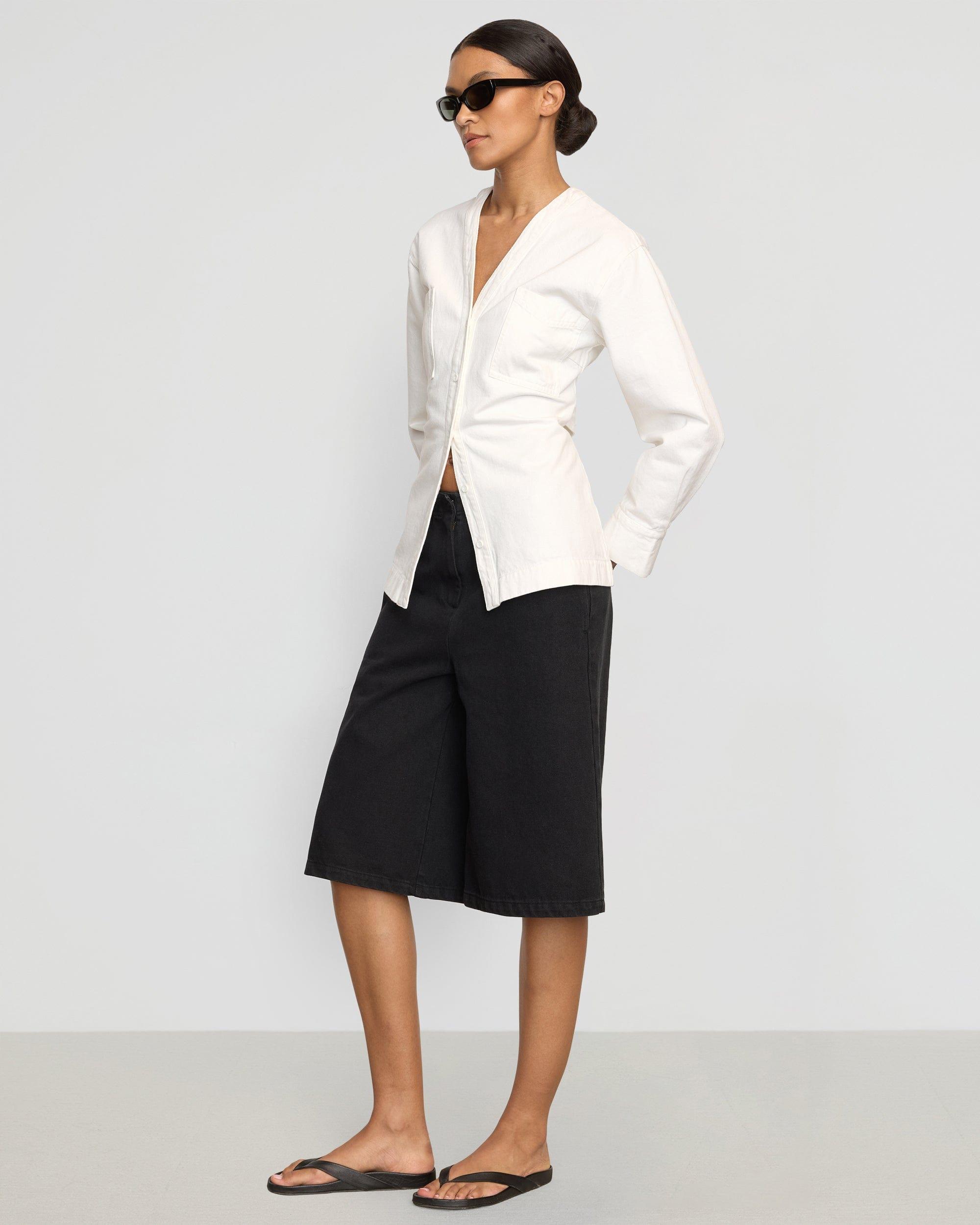 Emmett Structured-Sleeve Denim Jacket Product Image