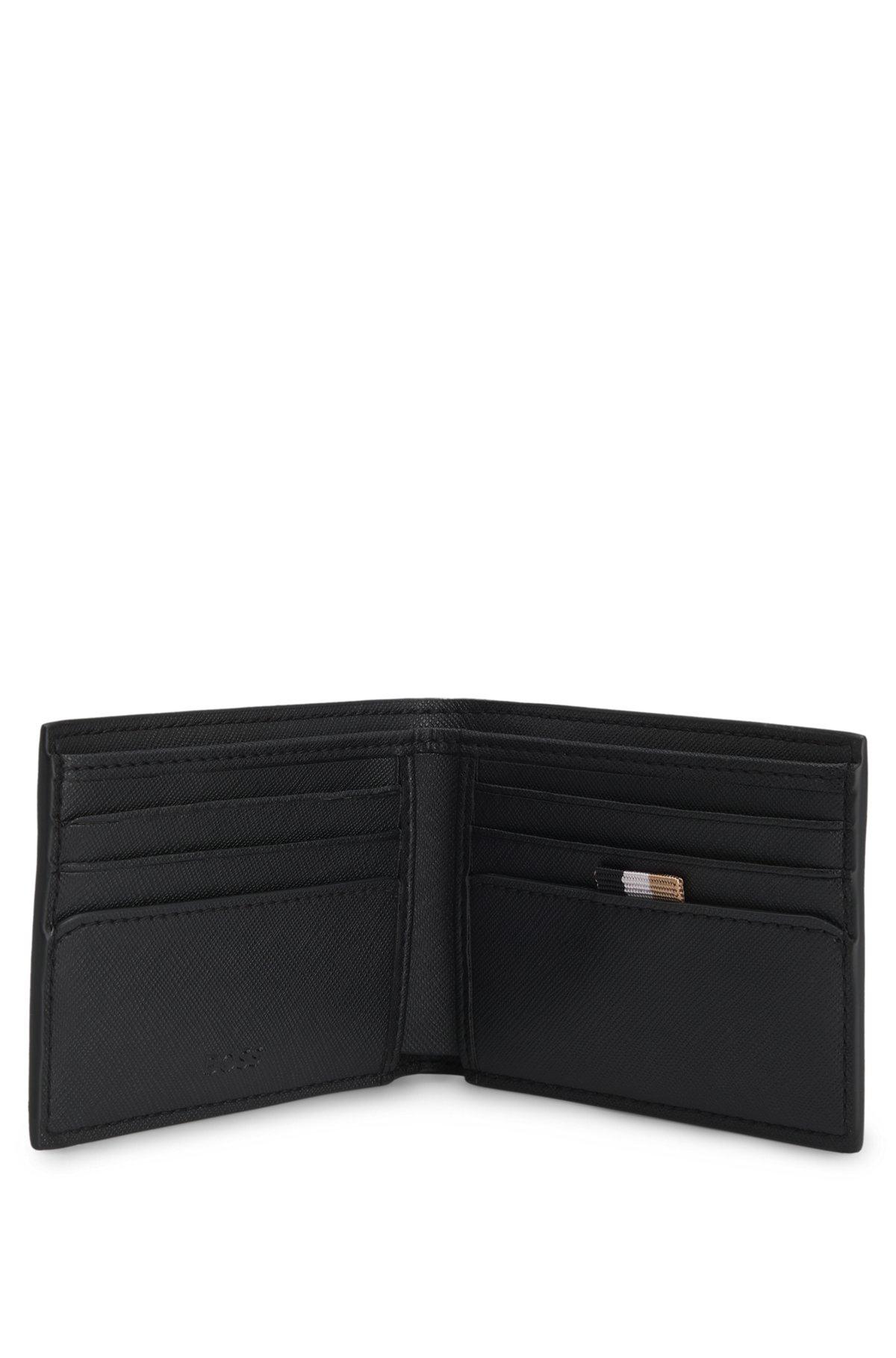 BOSS - Structured billfold wallet with logo trim - Black Product Image