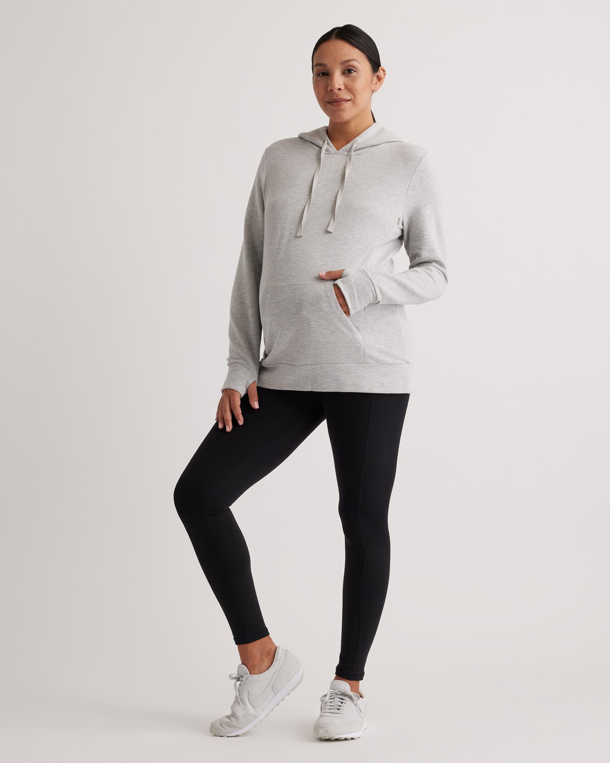 Quince | Women's SuperSoft Fleece Maternity & Nursing Hoodie Lenzing Modal Product Image