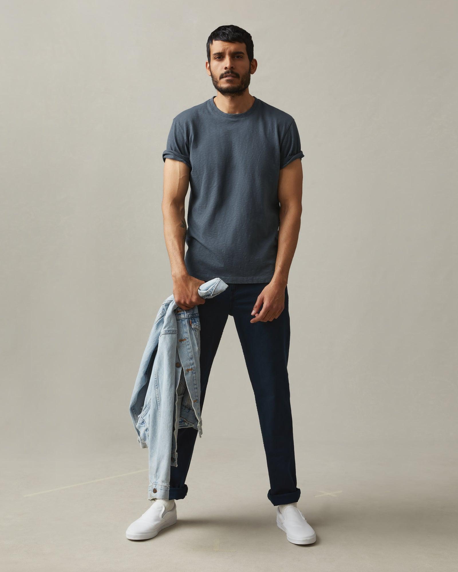 Men's Premium Slub Crew Tee - Vintage Indigo Male Product Image
