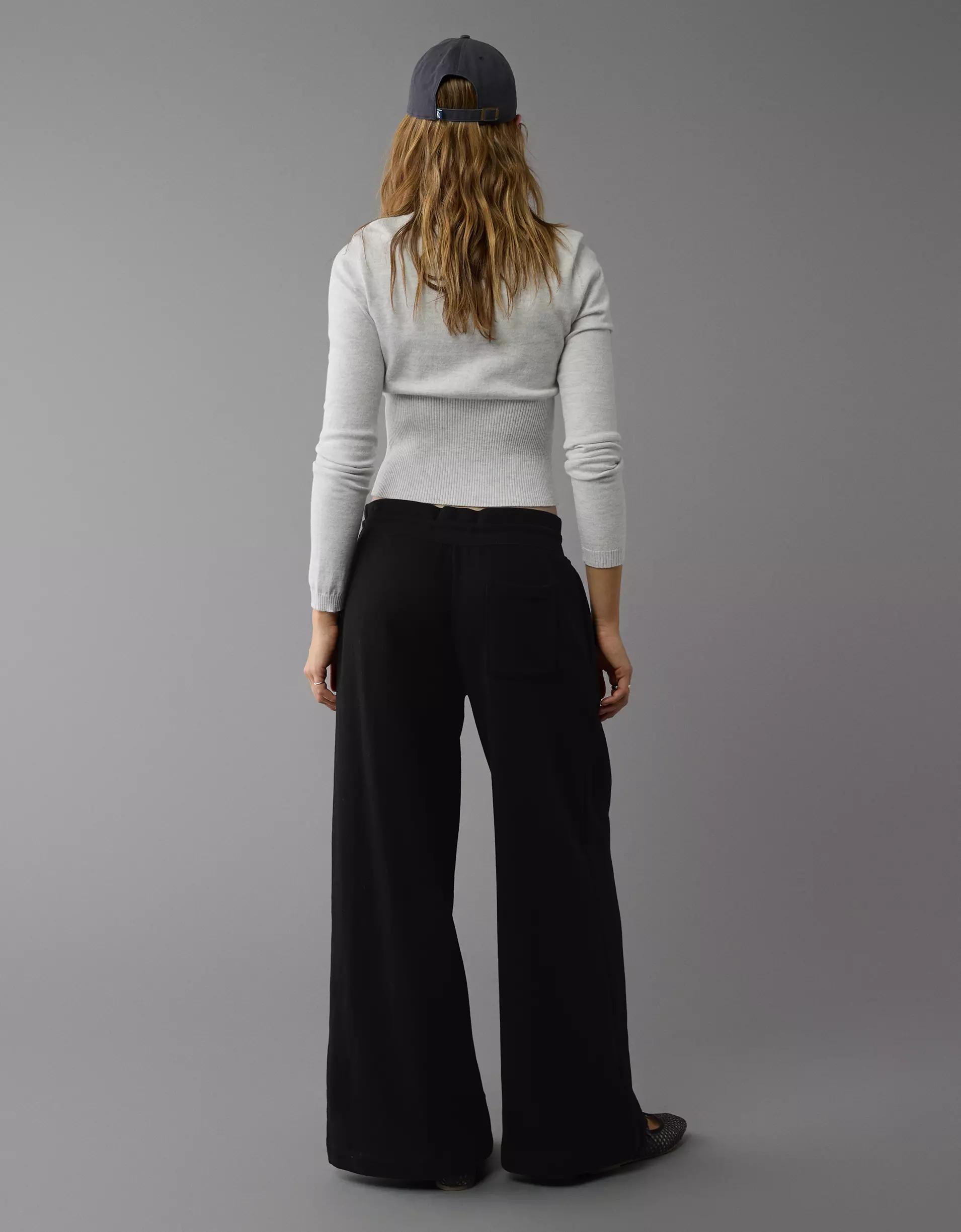 AE Fleece Wide-Leg Sweatpant Trouser Product Image