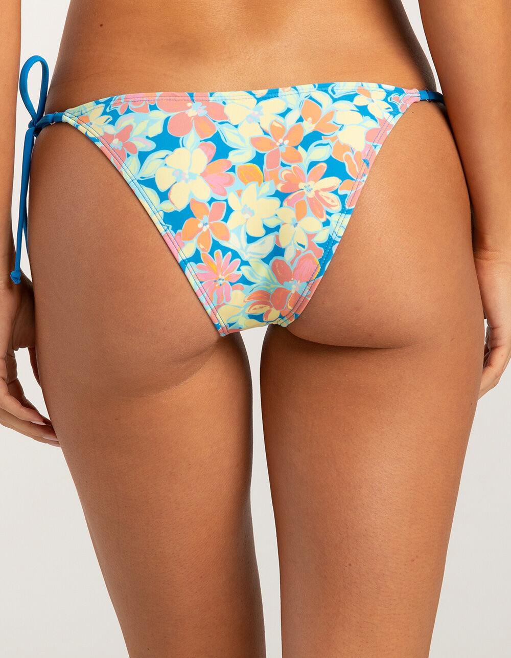 FULL TILT Skimpy Tie Side Double Strap Bikini Bottoms - MULTI Product Image
