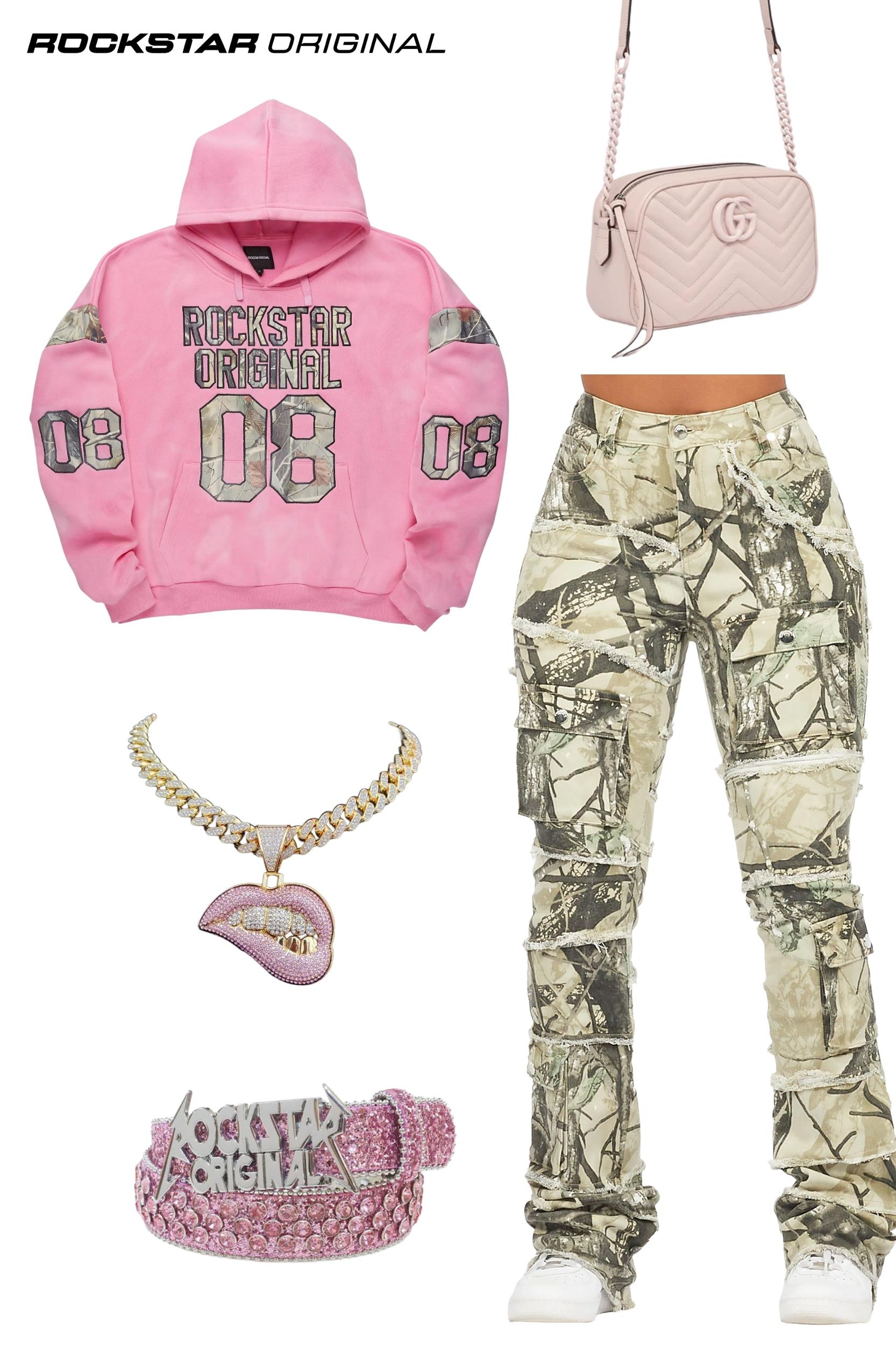 Atiya Pink Oversized Hoodie Female Product Image