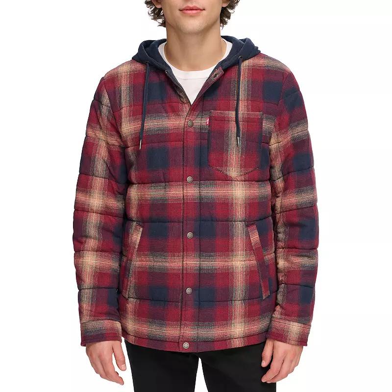 Mens Levis Quilted Hooded Shirt Jacket Product Image