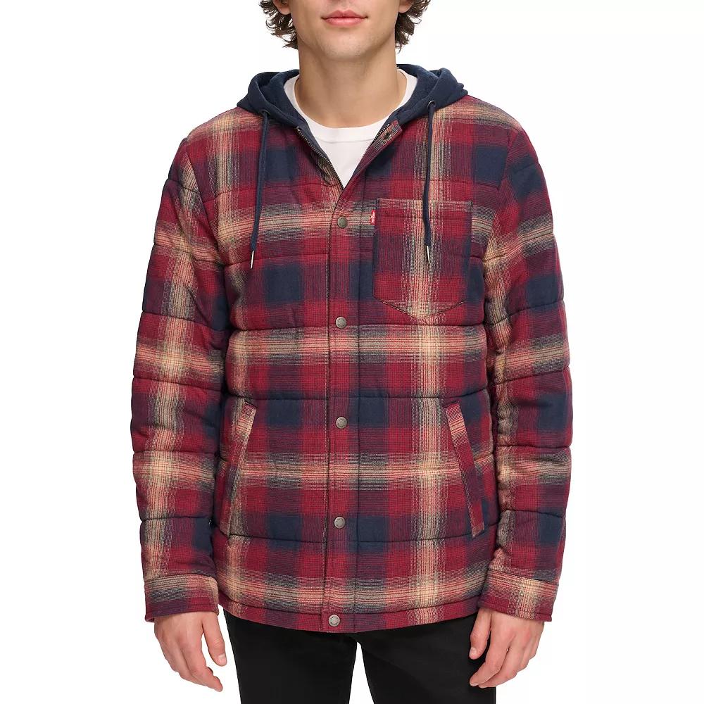 Mens Levis Quilted Hooded Shirt Jacket Product Image