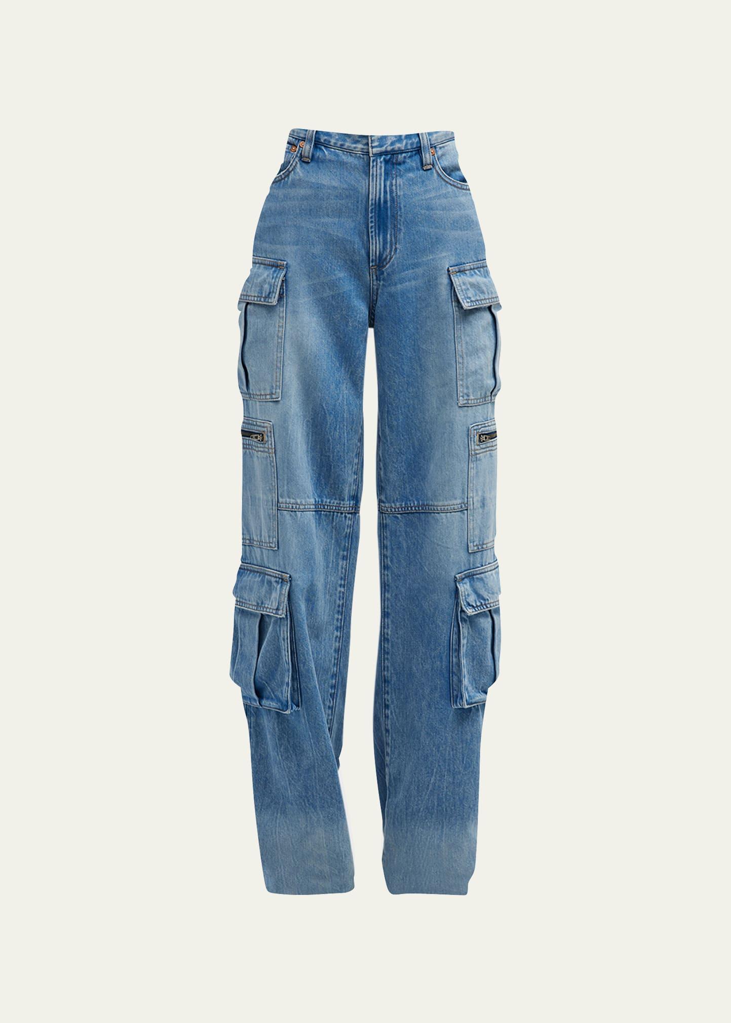 Womens Cay Baggy Denim Cargo Pants Product Image