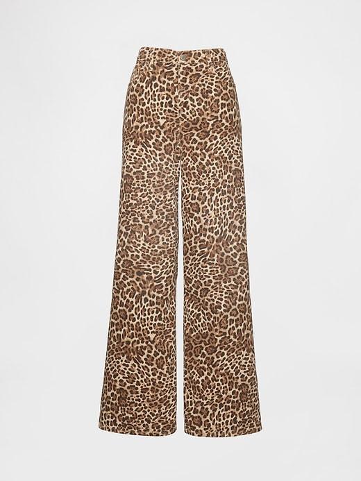 Mid Rise UltraSoft Leopard Baggy Jeans Product Image