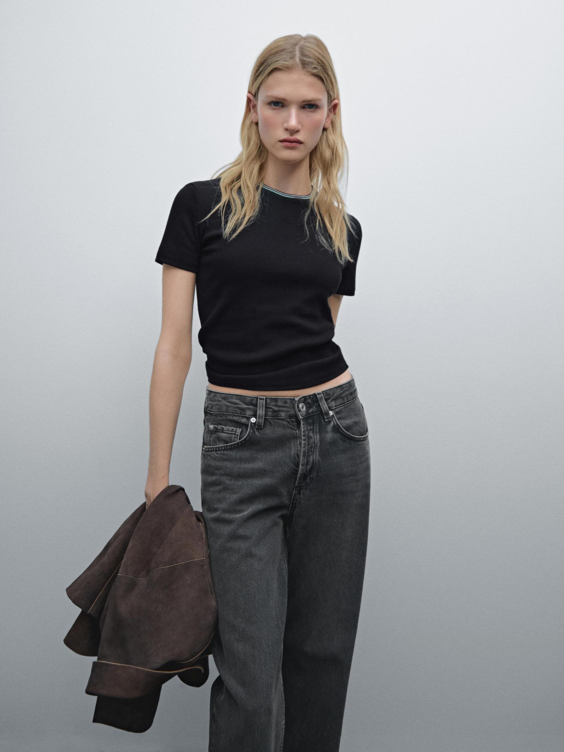 Ribbed short sleeve T-shirt Product Image