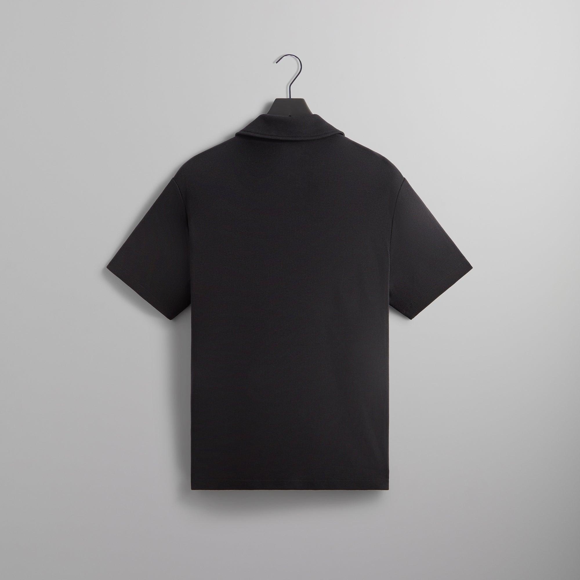 Kith Micro Waffle Drew Polo - Black Male Product Image