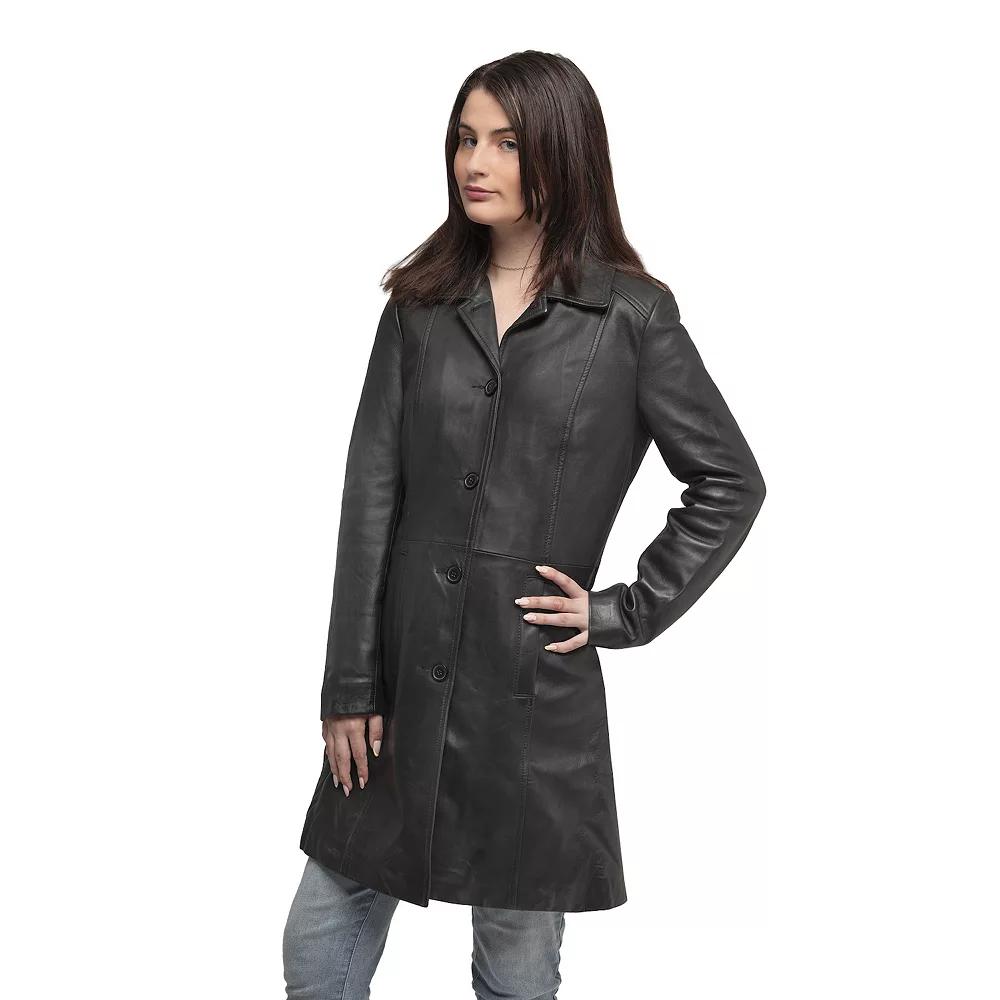 Women's Whet Blu Julia Leather Trench Coat,  Product Image