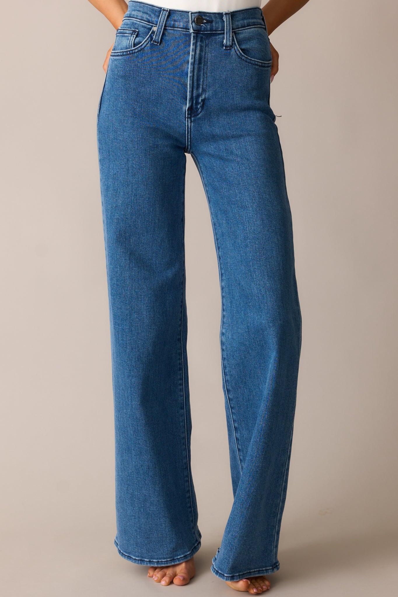 Wherever We Go Medium Wash Wide Leg Jeans Product Image
