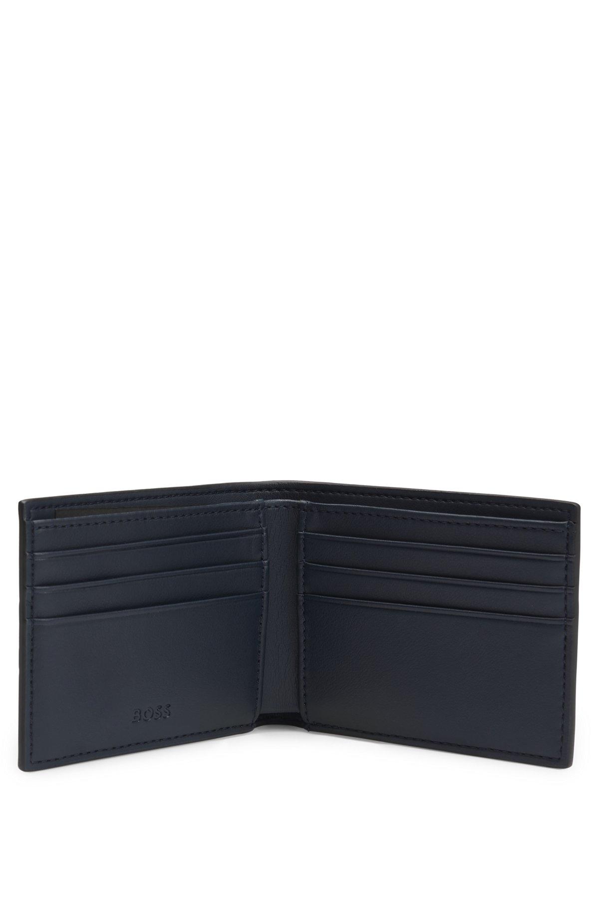 Faux-leather folding wallet with textured trim Product Image