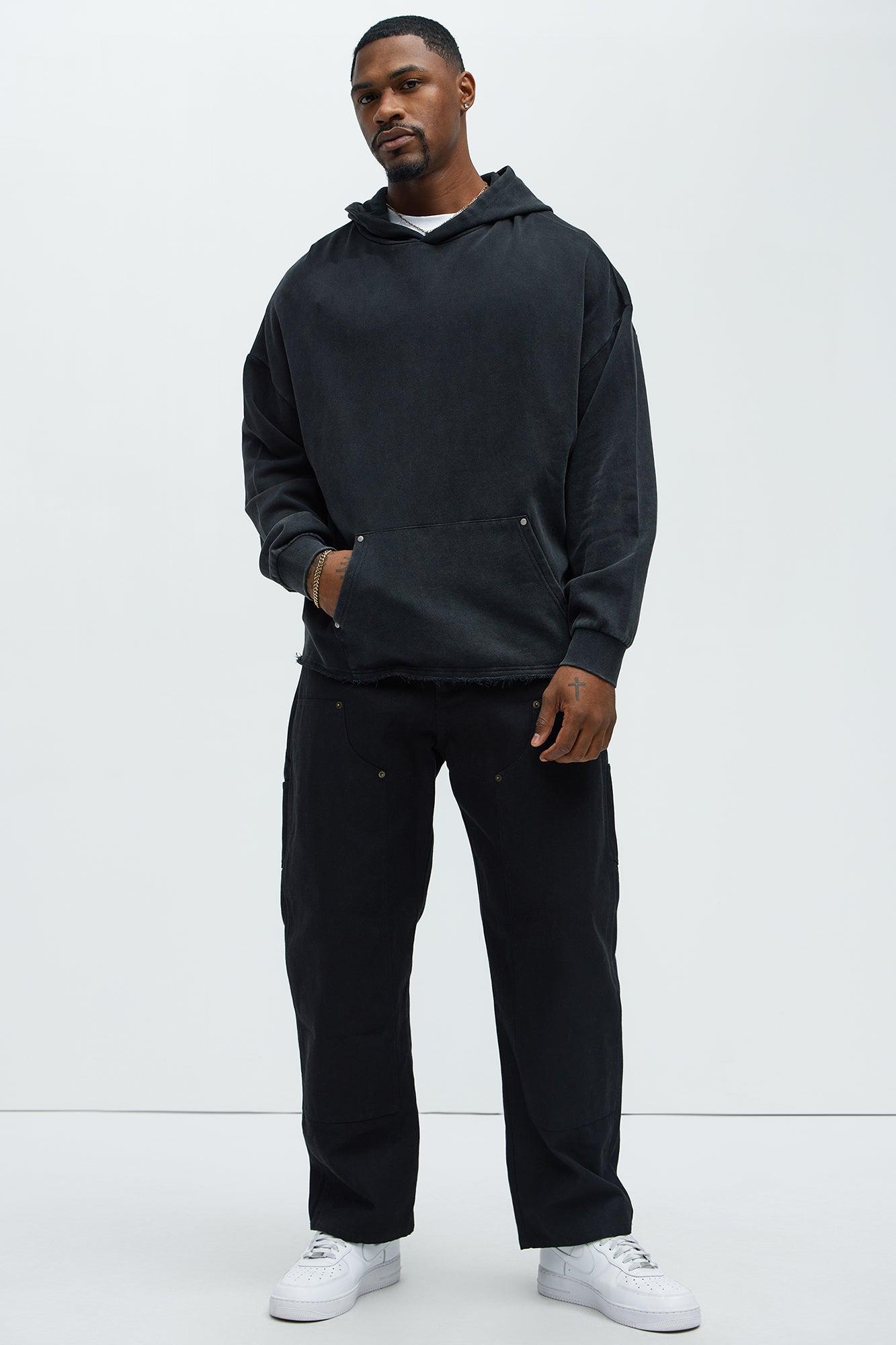 Ruffed Up Oversized Hoodie - Black Wash Product Image