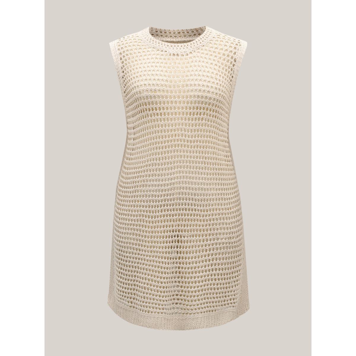 Plus Size Cut-Out Round Neck Swim Cover-Up Women's Swimwear Apricot Beach Loose Cut-Out Curve Swim Cover Ups BloomChic 22-24/3X Product Image