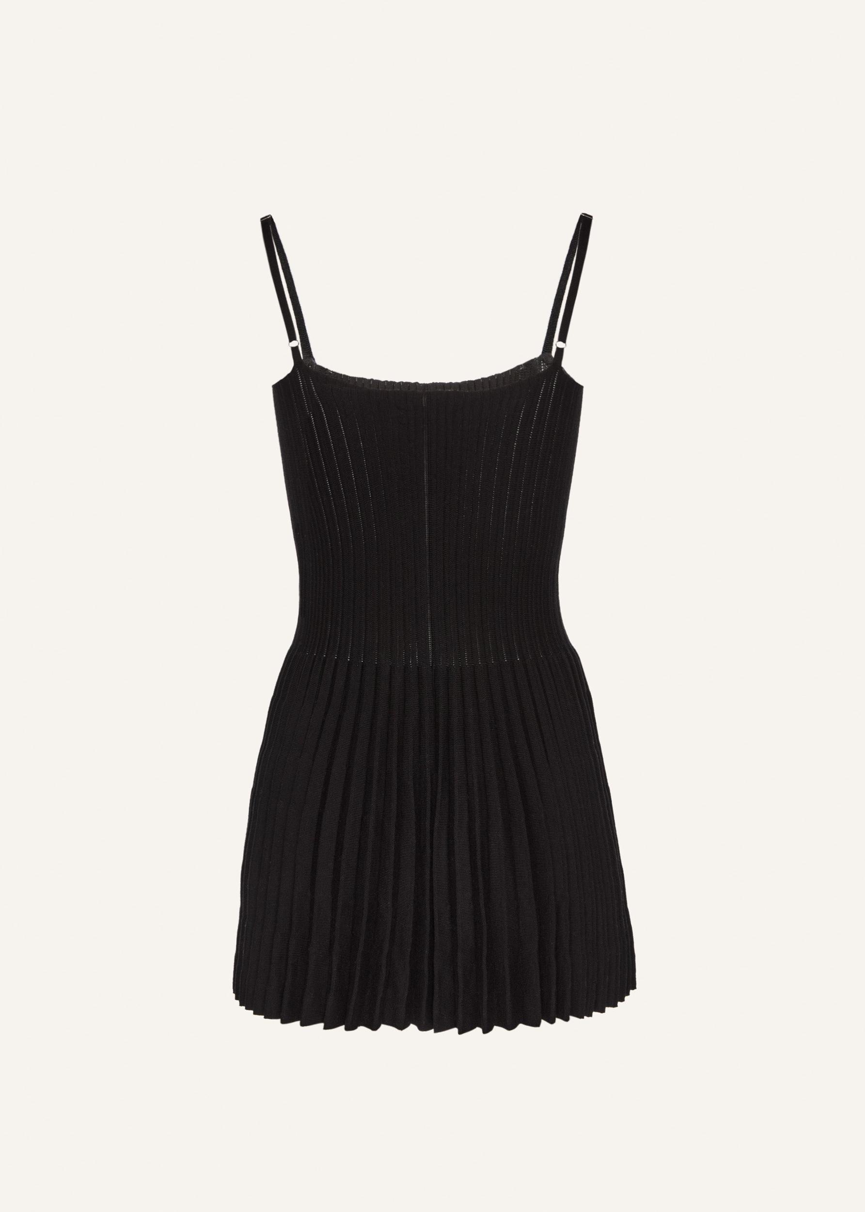 Knit skater tank dress in black Product Image