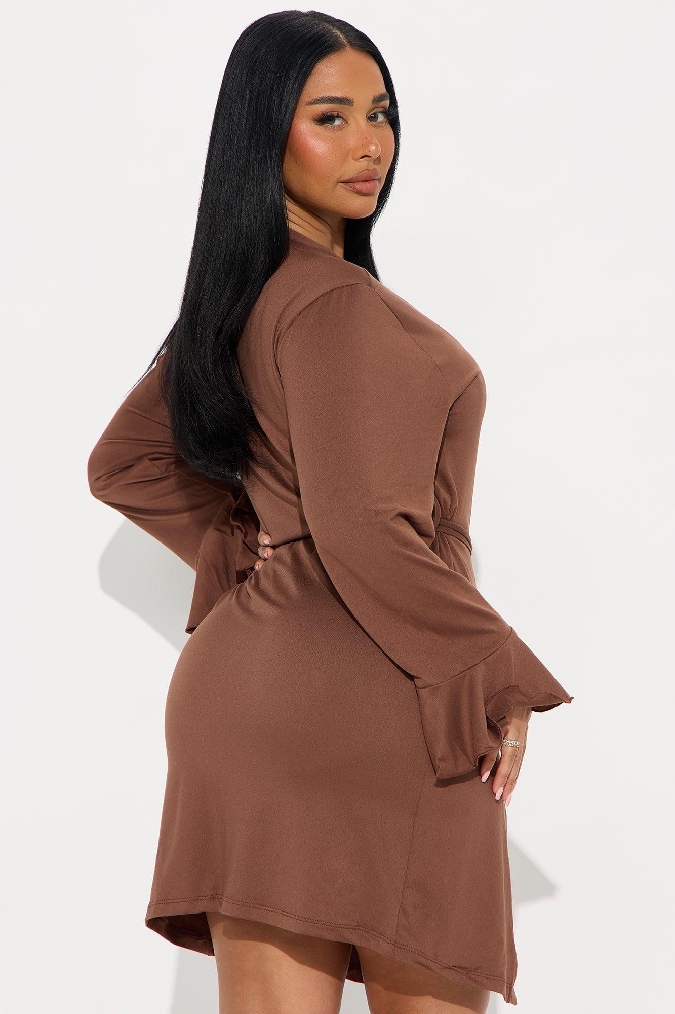 In Bed All Day PJ Robe Set - Chocolate Female Product Image