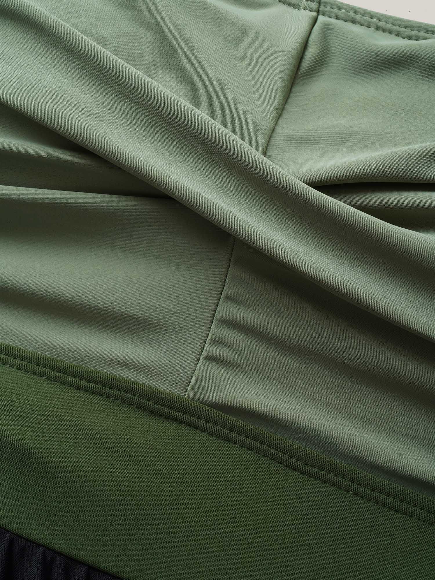 Patchwork Contrast Crossover One Piece Swimsuit Female Product Image