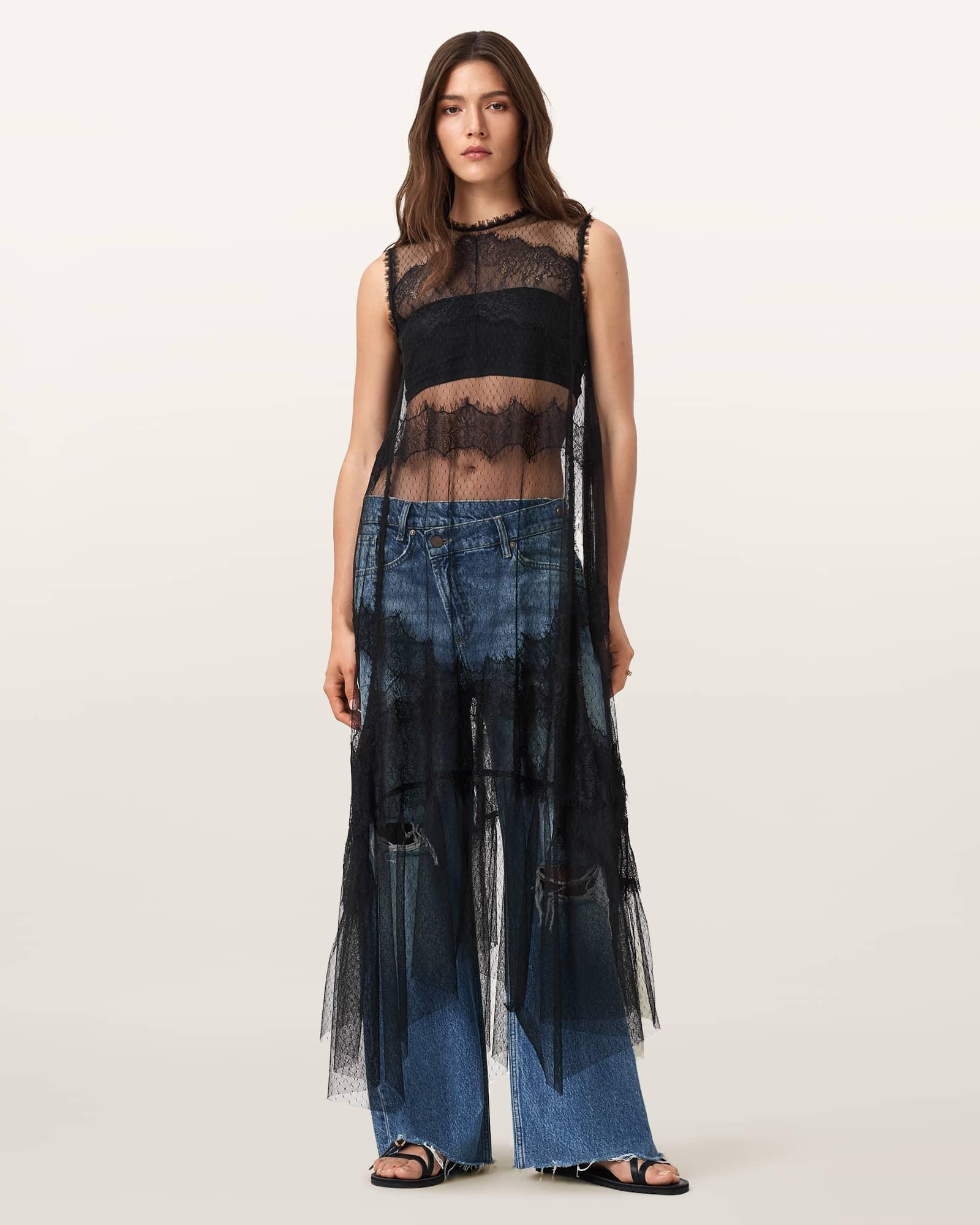 Clara Lace Trim Midi Dress Product Image