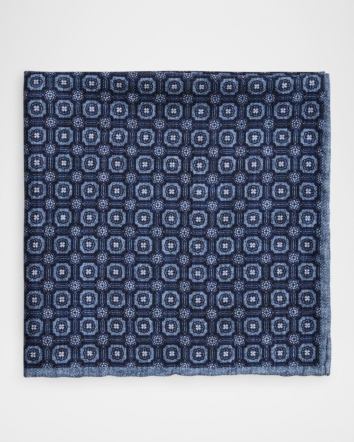 Mens Silk Geometric Pocket Square Product Image