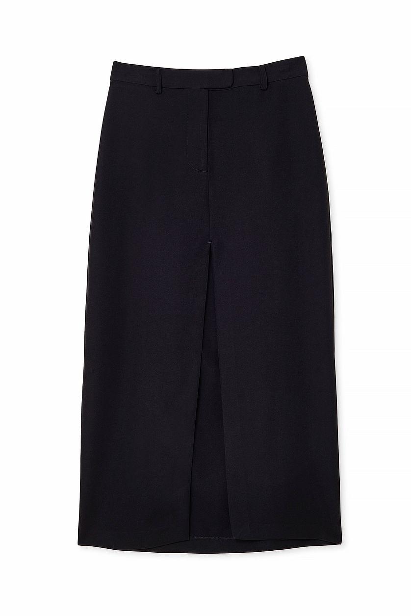 Pencil Front Slit Midi Skirt Product Image