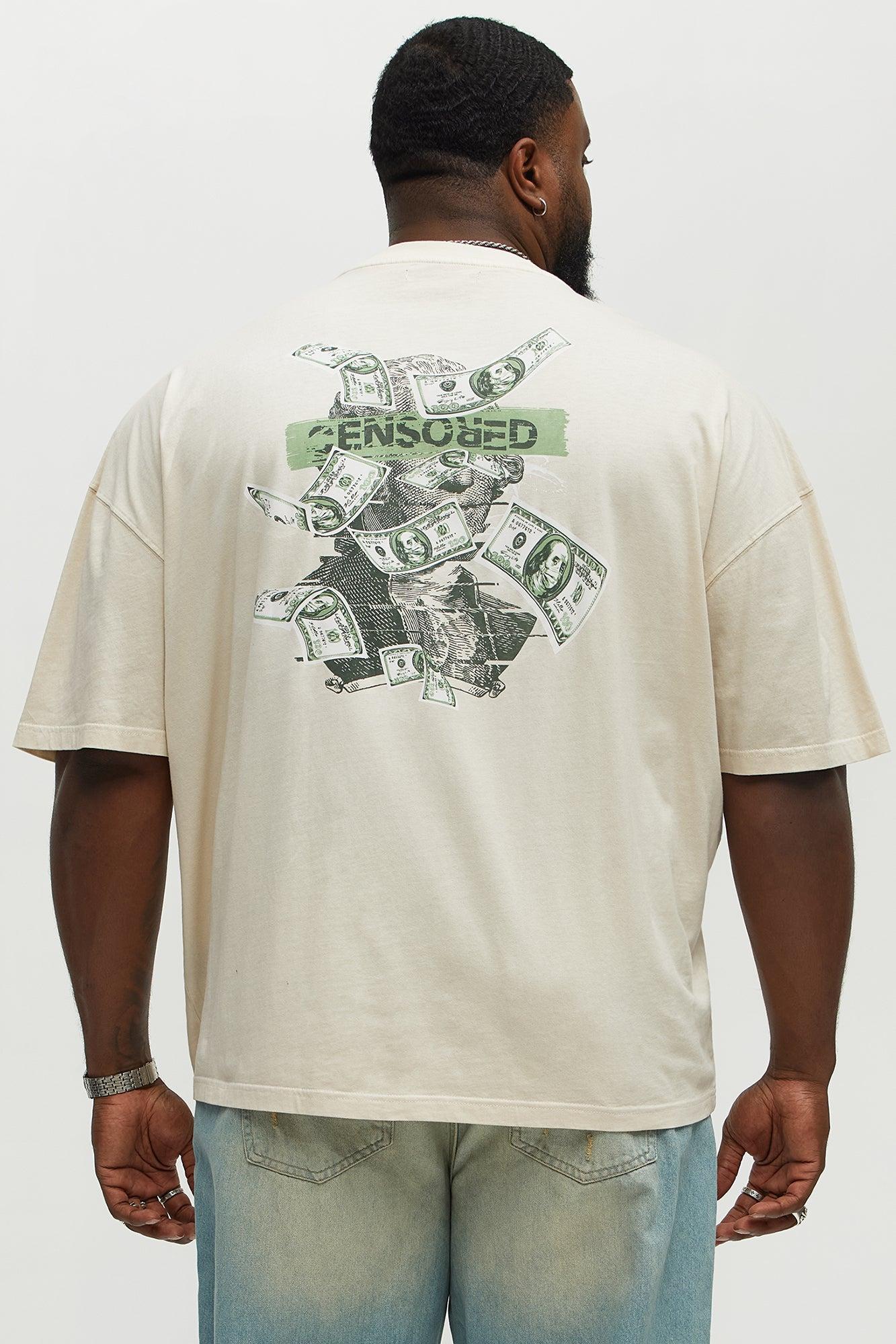 Censored Washingtons Oversized Short Sleeve Tee - Cream Male Product Image