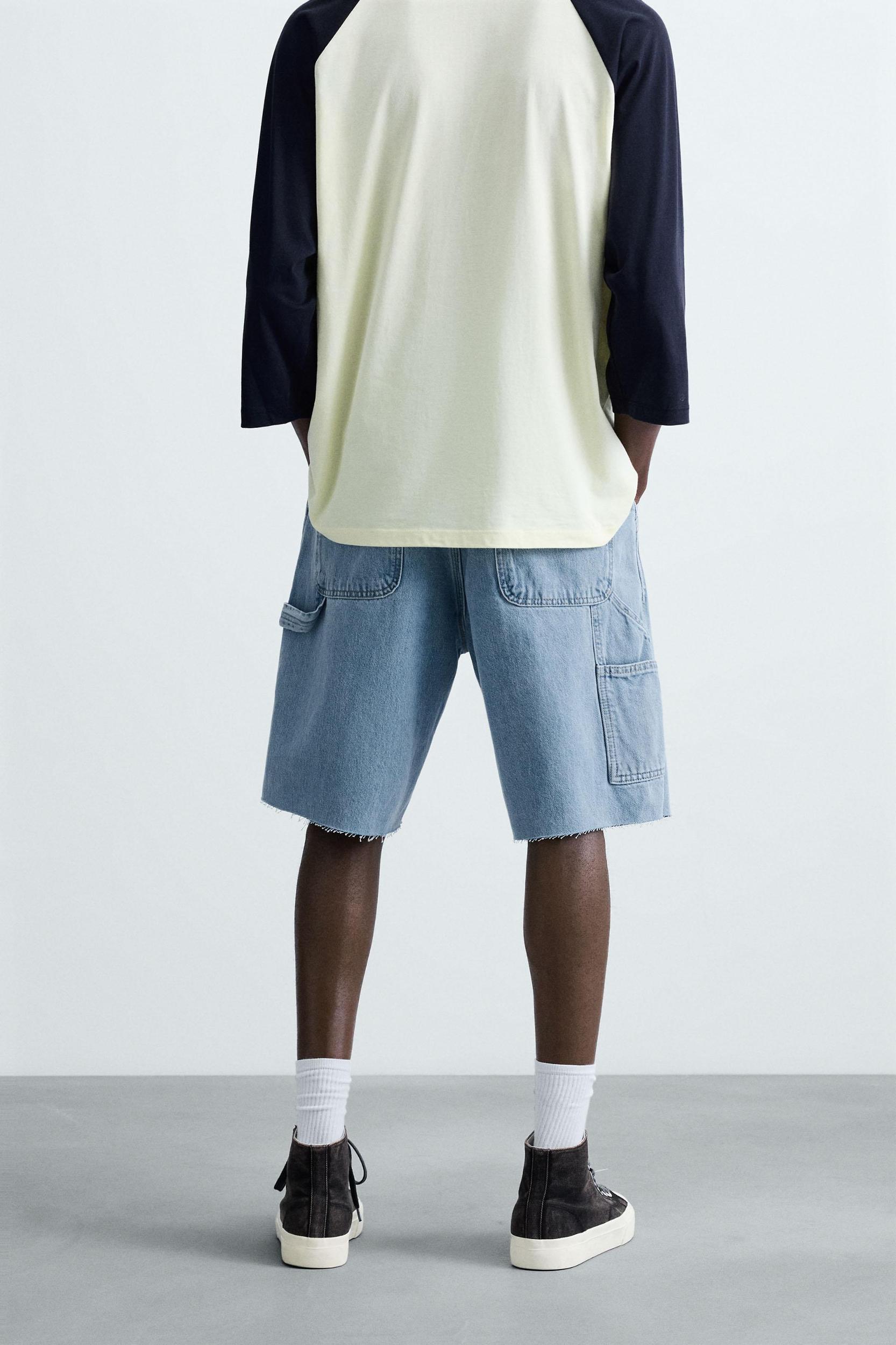 CARPENTER POCKET DENIM BERMUDA SHORTS Product Image